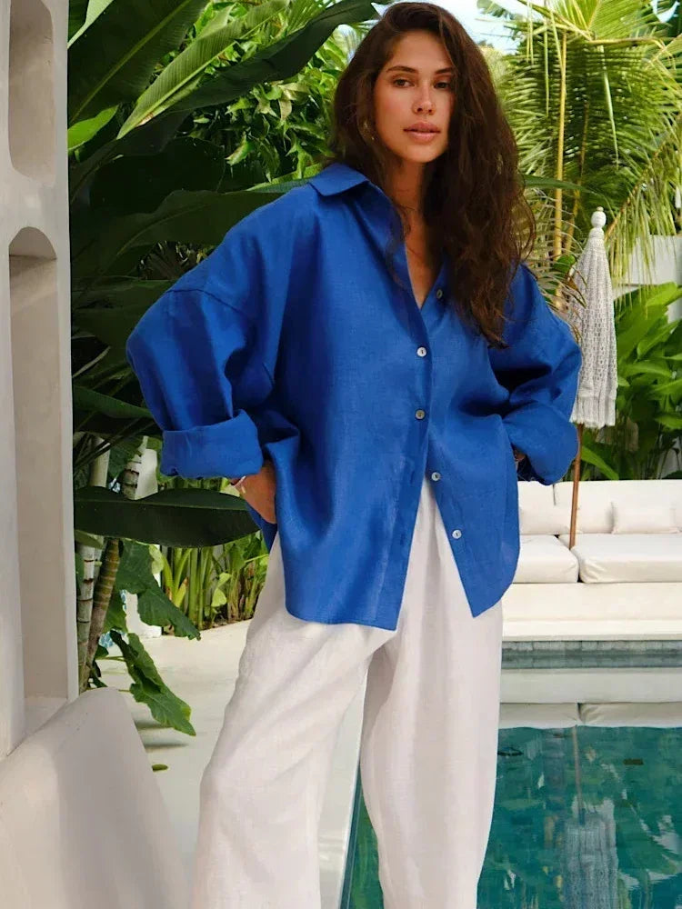Damen Bluse Leinen Elegant – Luftig & Stilvoll