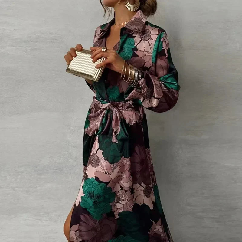 Damen Sommer Wickelkleid Mit Blumenmuster | Maxi