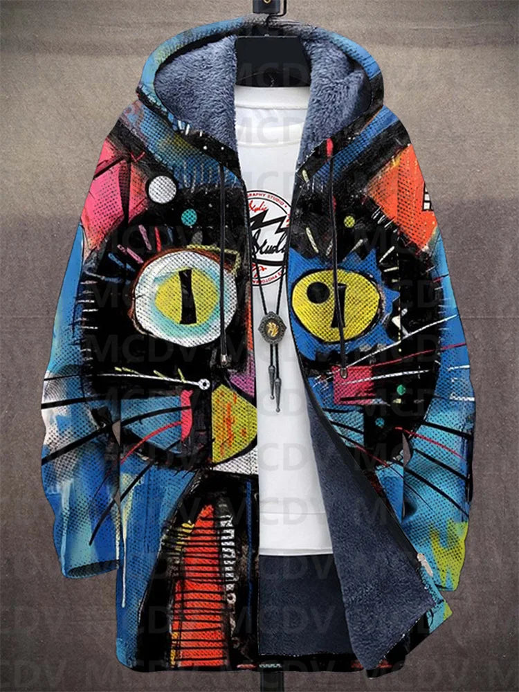 Norbertus | Gemütliche Jacke mit Katzenmuster für Herren