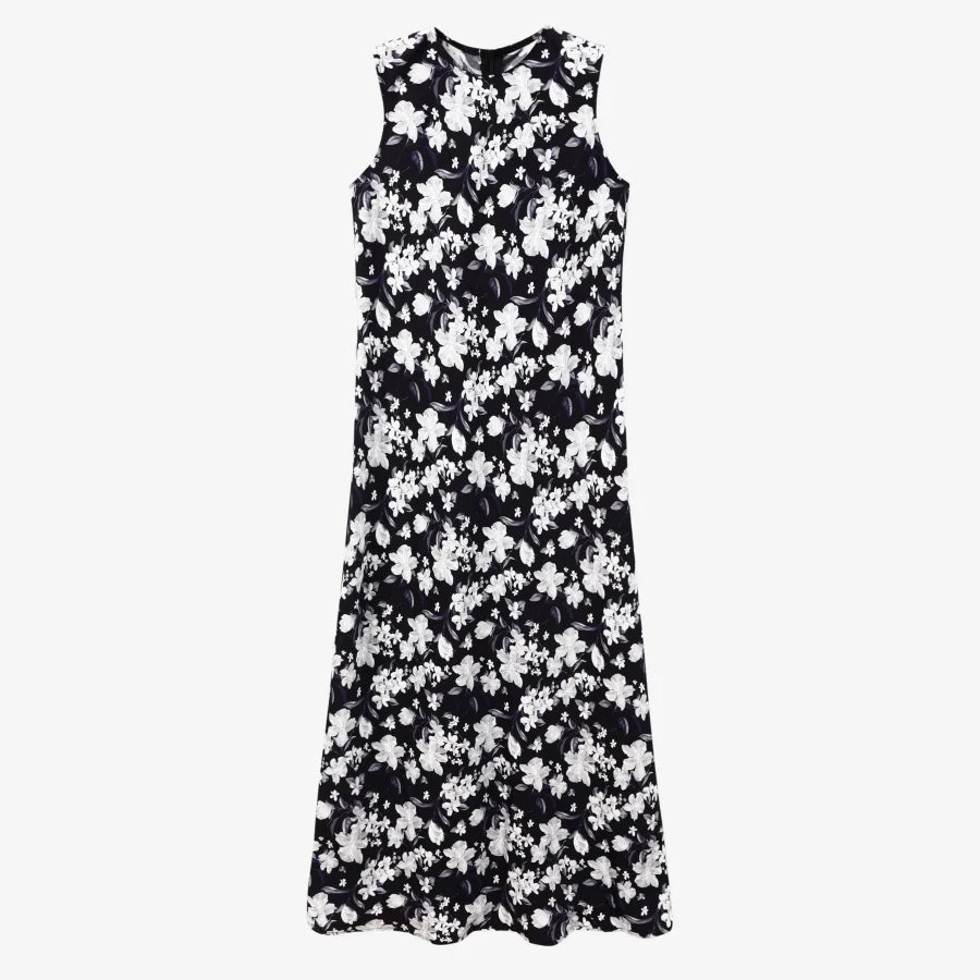 Elegantes Satinkleid - Stricktop-Kombinationsset