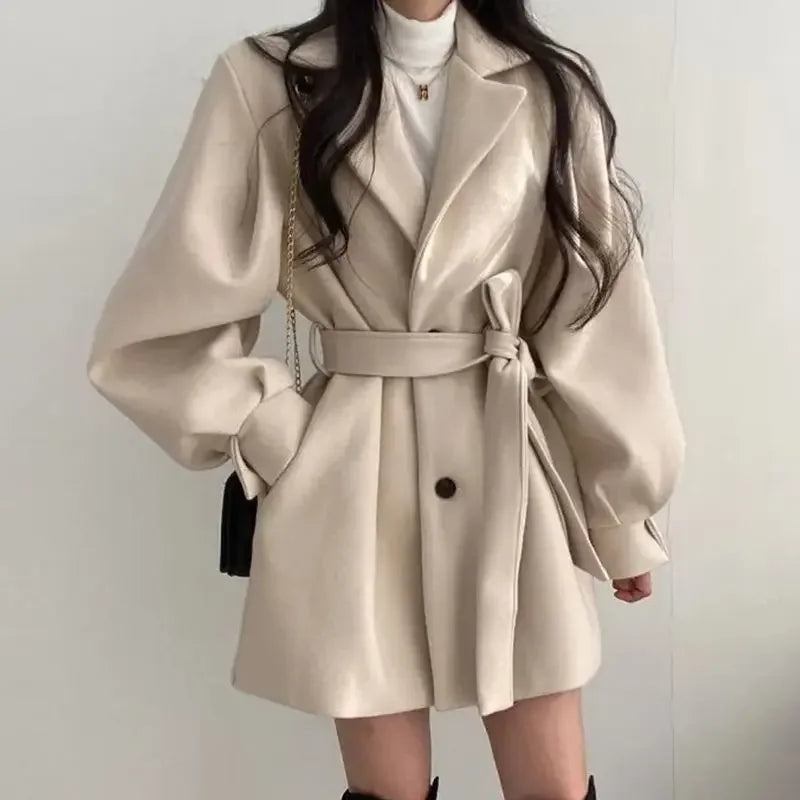 Eleganter Damen Trenchcoat mit Gürtel – Oversized & Stilvoll