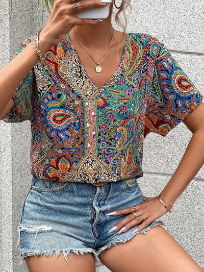 MARA LOSE BLUSE MIT V-AUSCCHNITT