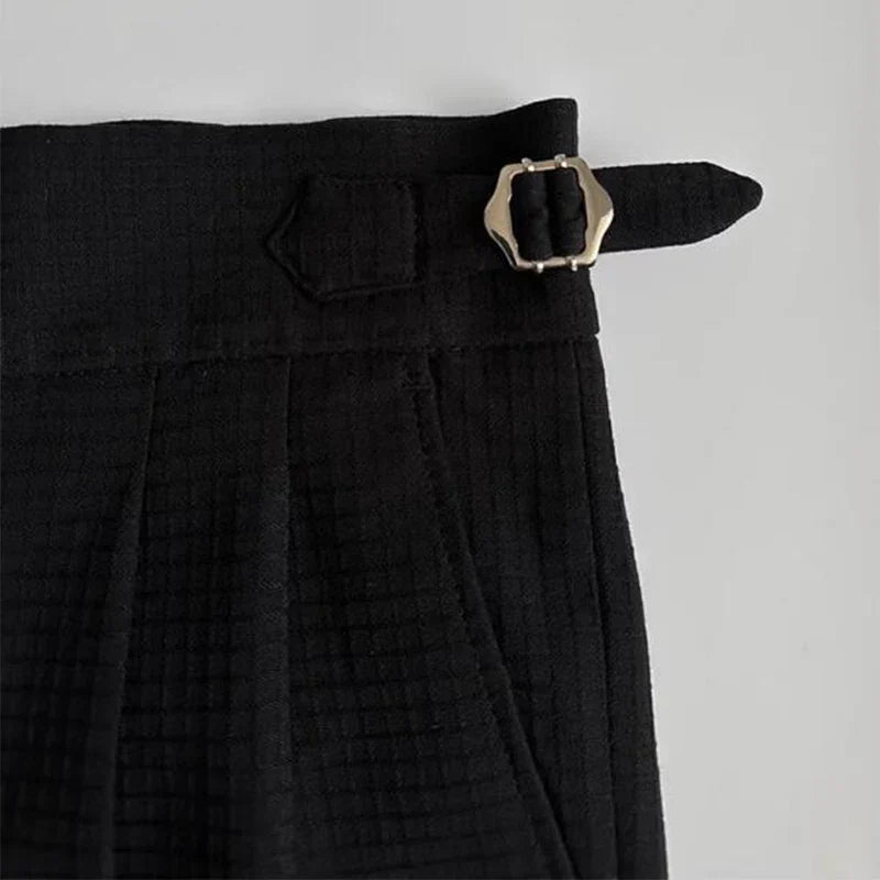 Peter | Elegante Two-Waist Knopfleiste Herrenhose mit hoher Taille