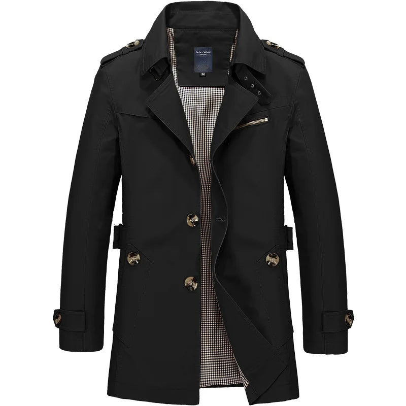 Karel | Stilvoller funktioneller Trenchcoat für Herren