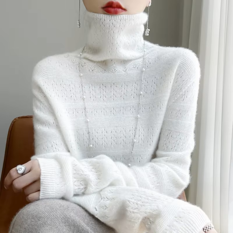 PULLOVER MIT STEHKRAGEN AUS 100% REINER WOLLE