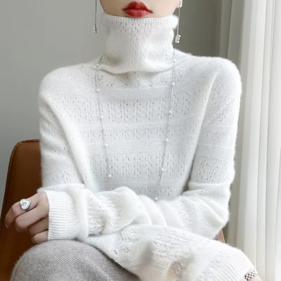PULLOVER MIT STEHKRAGEN AUS 100% REINER WOLLE