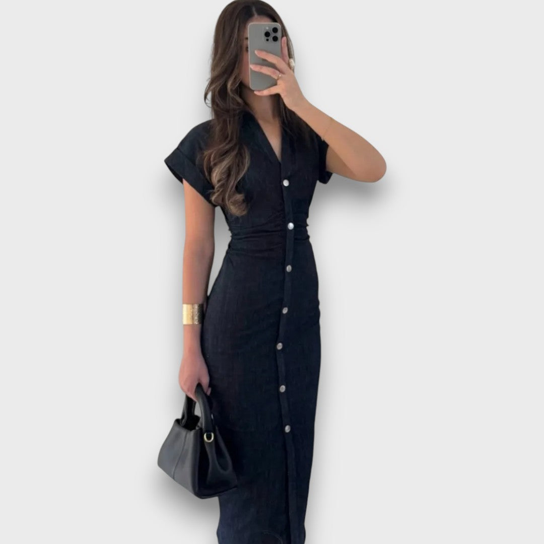 Venera – Figurnahes Hemdblusenkleid mit Knopfleiste