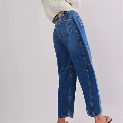 Damen-Baggy-Jeans mit elastischem Beinabschluss