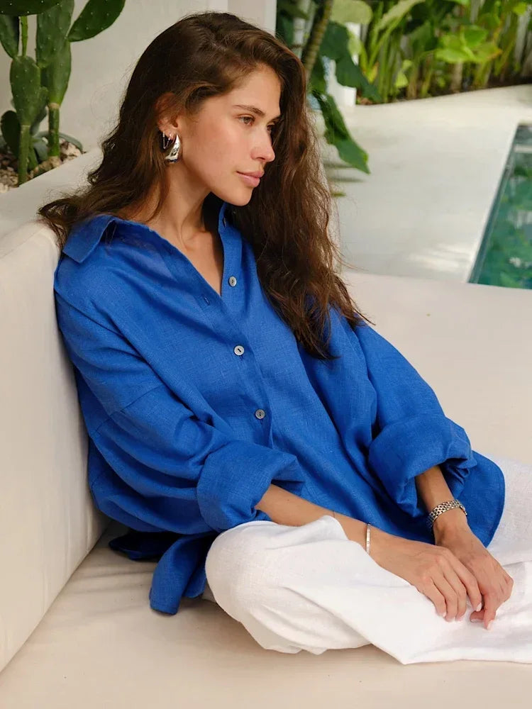 Damen Bluse Leinen Elegant – Luftig & Stilvoll