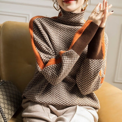 Aurora | Gestreift Vielseitiges Design Damen Pullover
