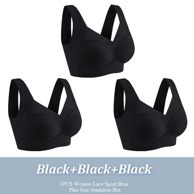 Marlene | 3er-Pack Nahtlose, stützende Sport-Bralettes für maximalen Komfort