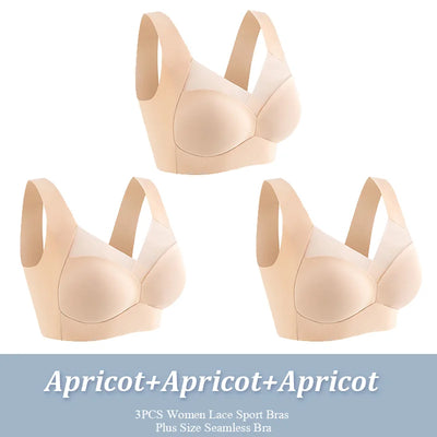 Marlene | 3er-Pack Nahtlose, stützende Sport-Bralettes für maximalen Komfort