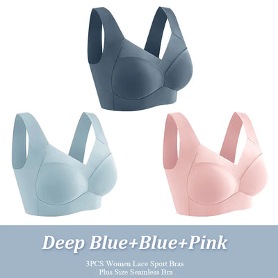 Marlene | 3er-Pack Nahtlose, stützende Sport-Bralettes für maximalen Komfort
