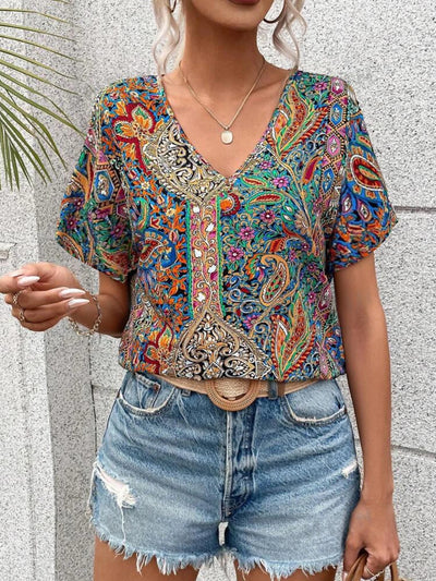 MARA LOSE BLUSE MIT V-AUSCCHNITT
