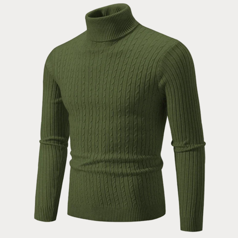 Schmal geschnittener Rollkragenpullover für Herren
