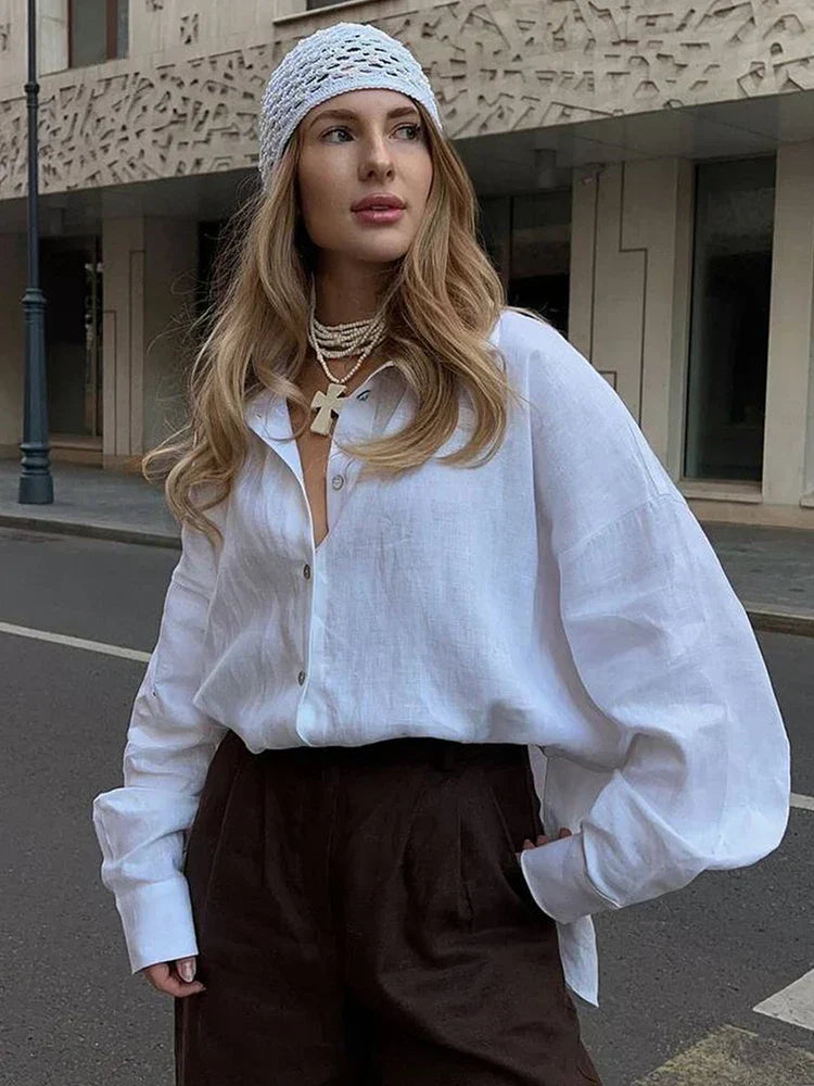 Damen Bluse Leinen Elegant – Luftig & Stilvoll