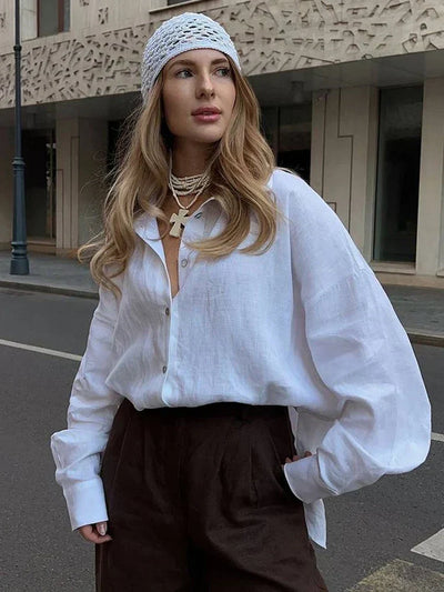 Damen Bluse Leinen Elegant – Luftig & Stilvoll