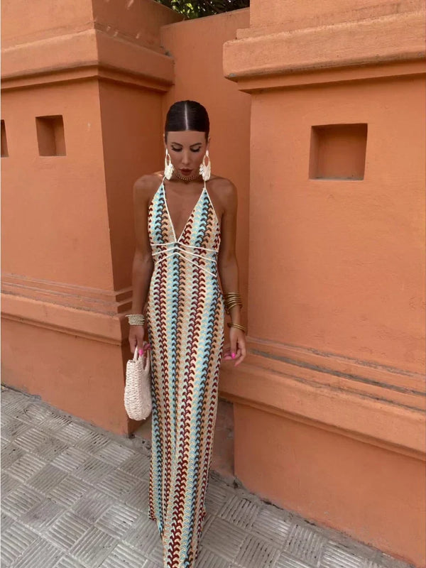 Priscilla | Neckholder-Maxikleid - Fließend & schick