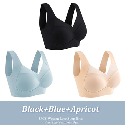 Marlene | 3er-Pack Nahtlose, stützende Sport-Bralettes für maximalen Komfort