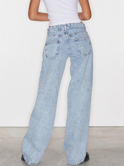 Damen-Weitbein-Jeans im Vintage-Look