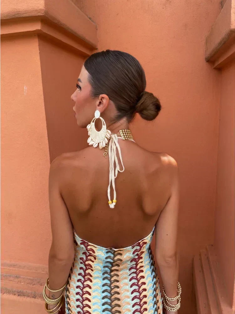 Myrren – Atemberaubendes Neckholder-Maxikleid im Boho-Chic
