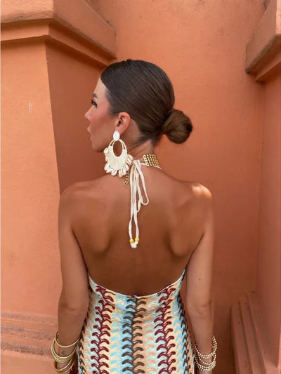 Myrren – Atemberaubendes Neckholder-Maxikleid im Boho-Chic