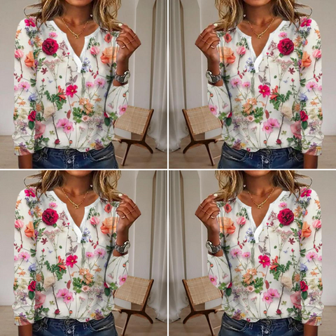 Janly - lässige bluse mit blumendruck