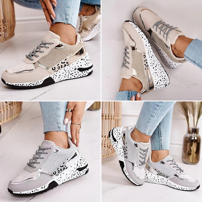 Conie schnürschuhe mit leopardenmuster