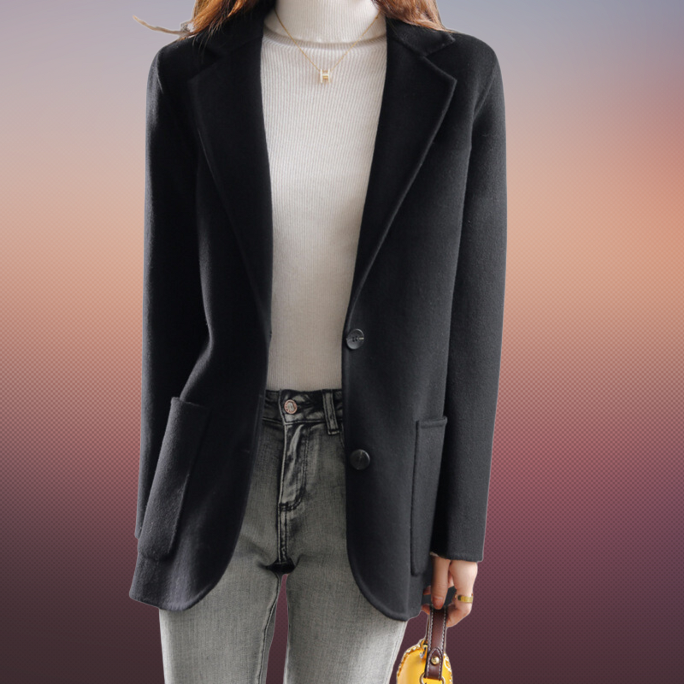 Doris – herbst- und winter-damenblazer aus verdicktem tweed