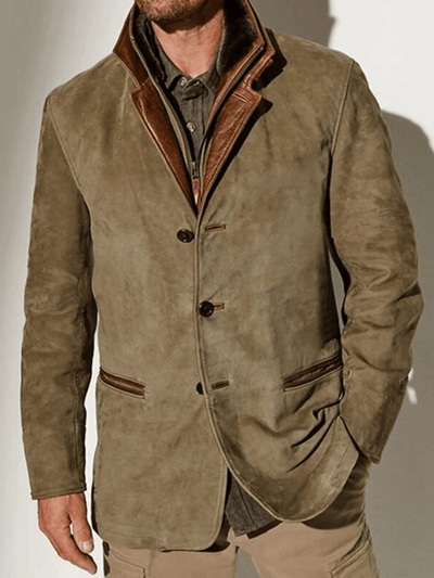 SVEN VINTAGE-WILDLEDERJACKE MIT DOPPELKRAGEN