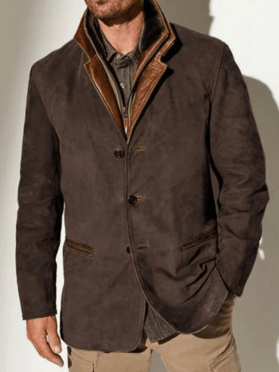 SVEN VINTAGE-WILDLEDERJACKE MIT DOPPELKRAGEN