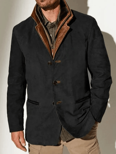 SVEN VINTAGE-WILDLEDERJACKE MIT DOPPELKRAGEN