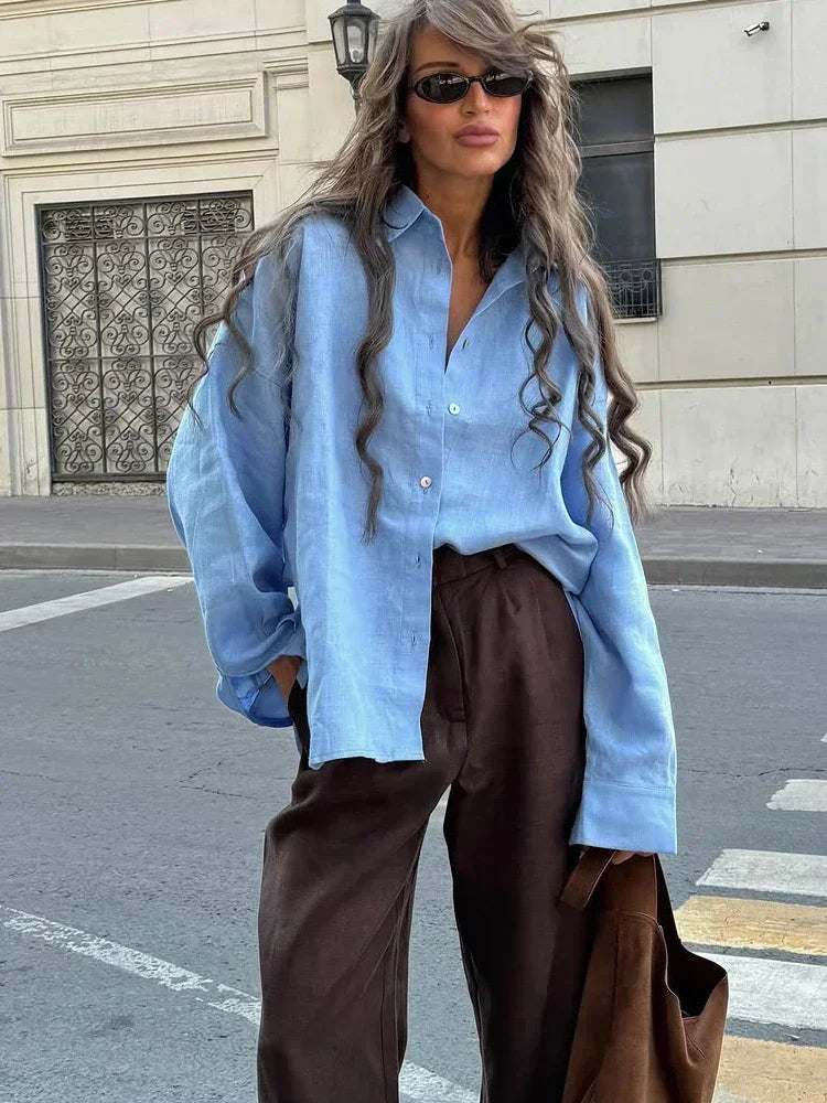 Damen Bluse Leinen Elegant – Luftig & Stilvoll
