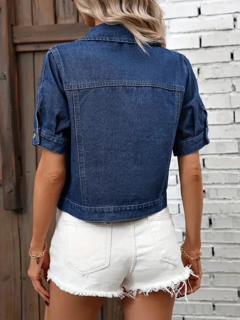 Damen Jeansjacke mit kurzen Ärmeln – Lässiger Streetstyle für den Sommer