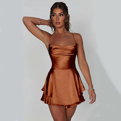Rhodora – Seidiges Satin-Minikleid