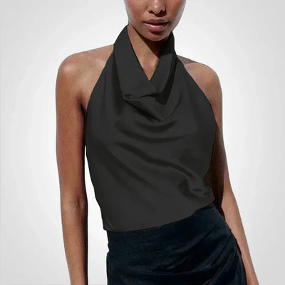 Sonya – satin-crop-top mit neckholder