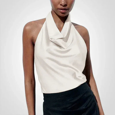 Sonya – satin-crop-top mit neckholder