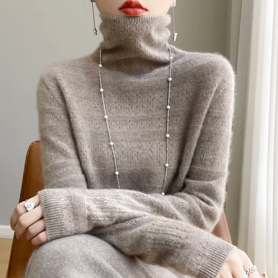 PULLOVER MIT STEHKRAGEN AUS 100% REINER WOLLE