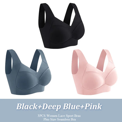 Marlene | 3er-Pack Nahtlose, stützende Sport-Bralettes für maximalen Komfort