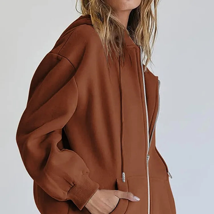 Valeria | Komfortabler und stilvoller Damen Zip-up Hoodie