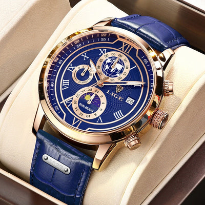 Chronographuhr mit hochwertigem Lederarmband