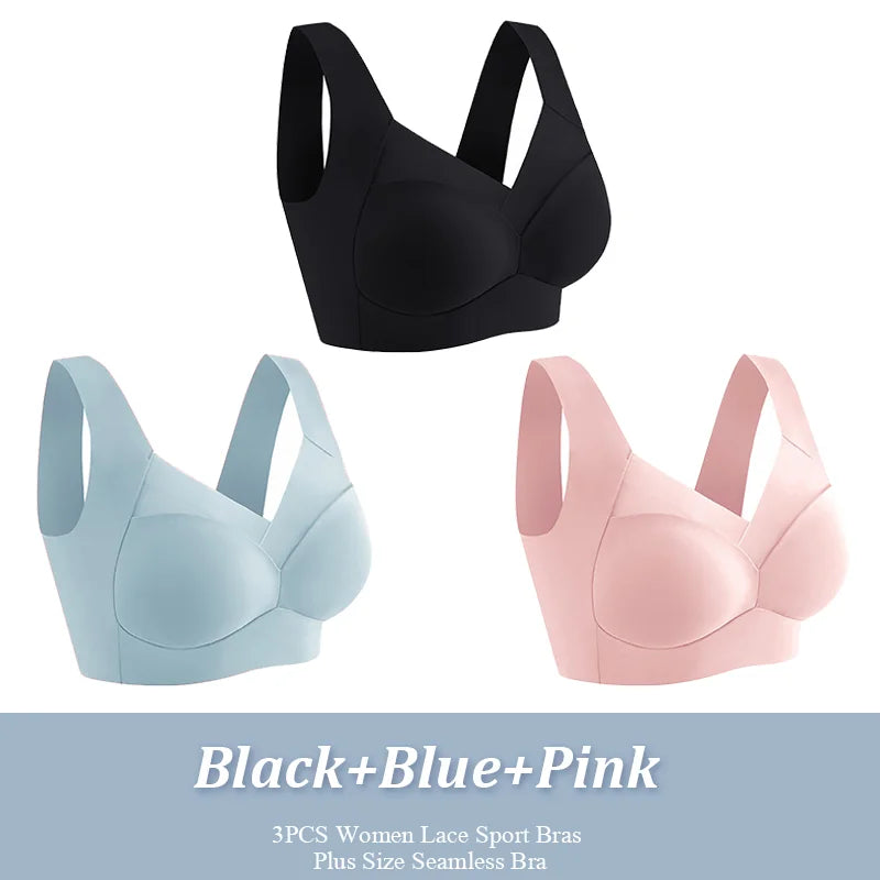 Marlene | 3er-Pack Nahtlose, stützende Sport-Bralettes für maximalen Komfort