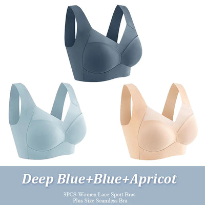 Marlene | 3er-Pack Nahtlose, stützende Sport-Bralettes für maximalen Komfort
