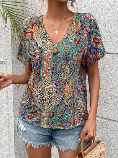 MARA LOSE BLUSE MIT V-AUSCCHNITT