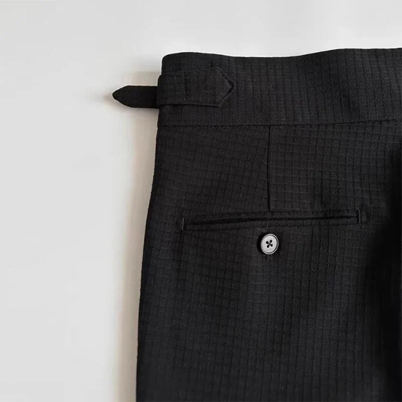 Peter | Elegante Two-Waist Knopfleiste Herrenhose mit hoher Taille