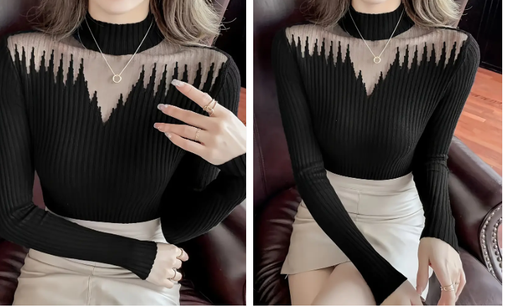 Klea - elegantes rippstrick-top
