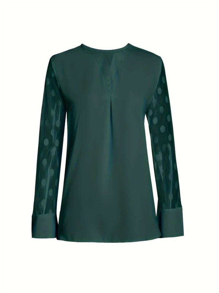 Amalia – strickbluse für damen mit v-ausschnitt und knopfverschluss