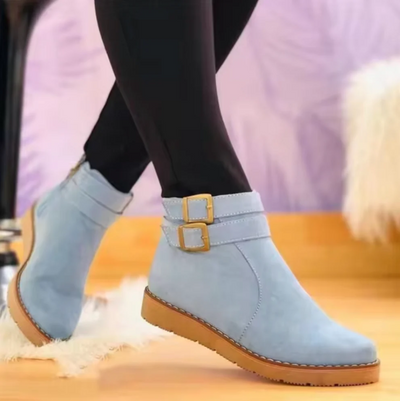 Blanche – vintage-stiefel mit schnallenriemen