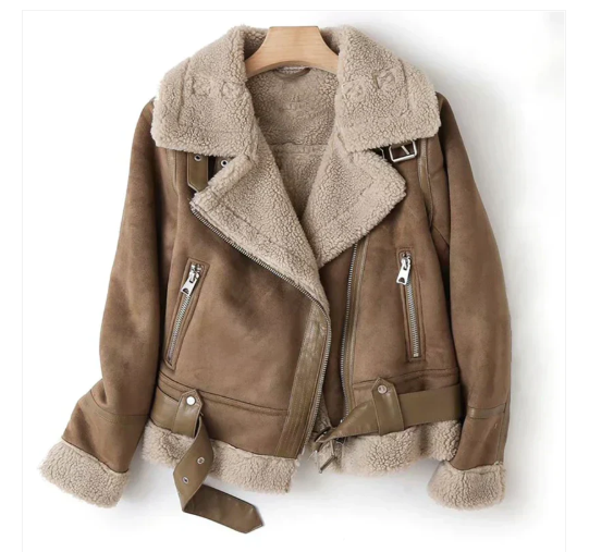 Macie - lederjacke mit sherpa-Futter