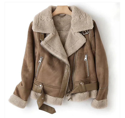 Macie - lederjacke mit sherpa-Futter